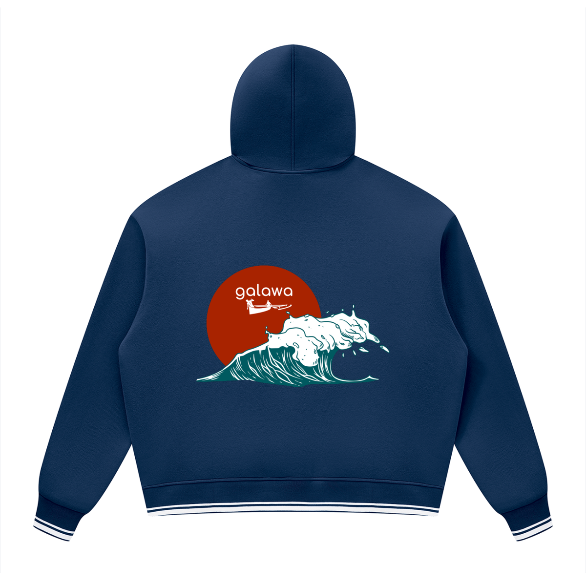 Galawa Wave - Unisex Oversized Color Block Fleece Hoodie