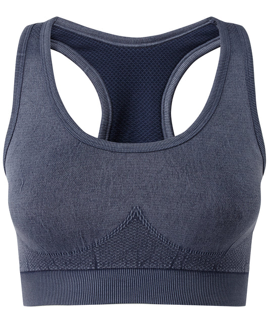 Tridri® seamless "3D fit" multi-sport sculpt bra top denim