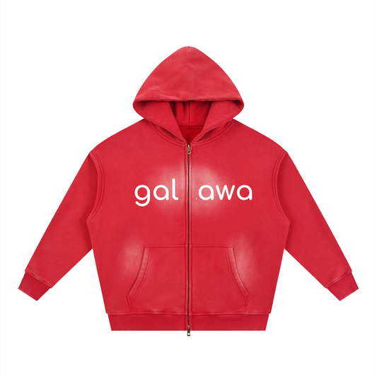 Galawa Crew - Sunfade Two-way Zipper Boxy Fleece Hoodie
