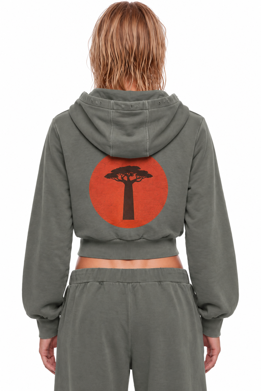 Galawa Red Circle Dark Gray Back Sweat & Pant