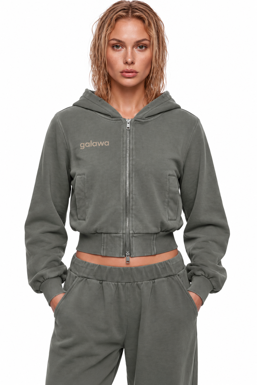 Galawa Red Circle Dark Gray Front Sweat & Pant